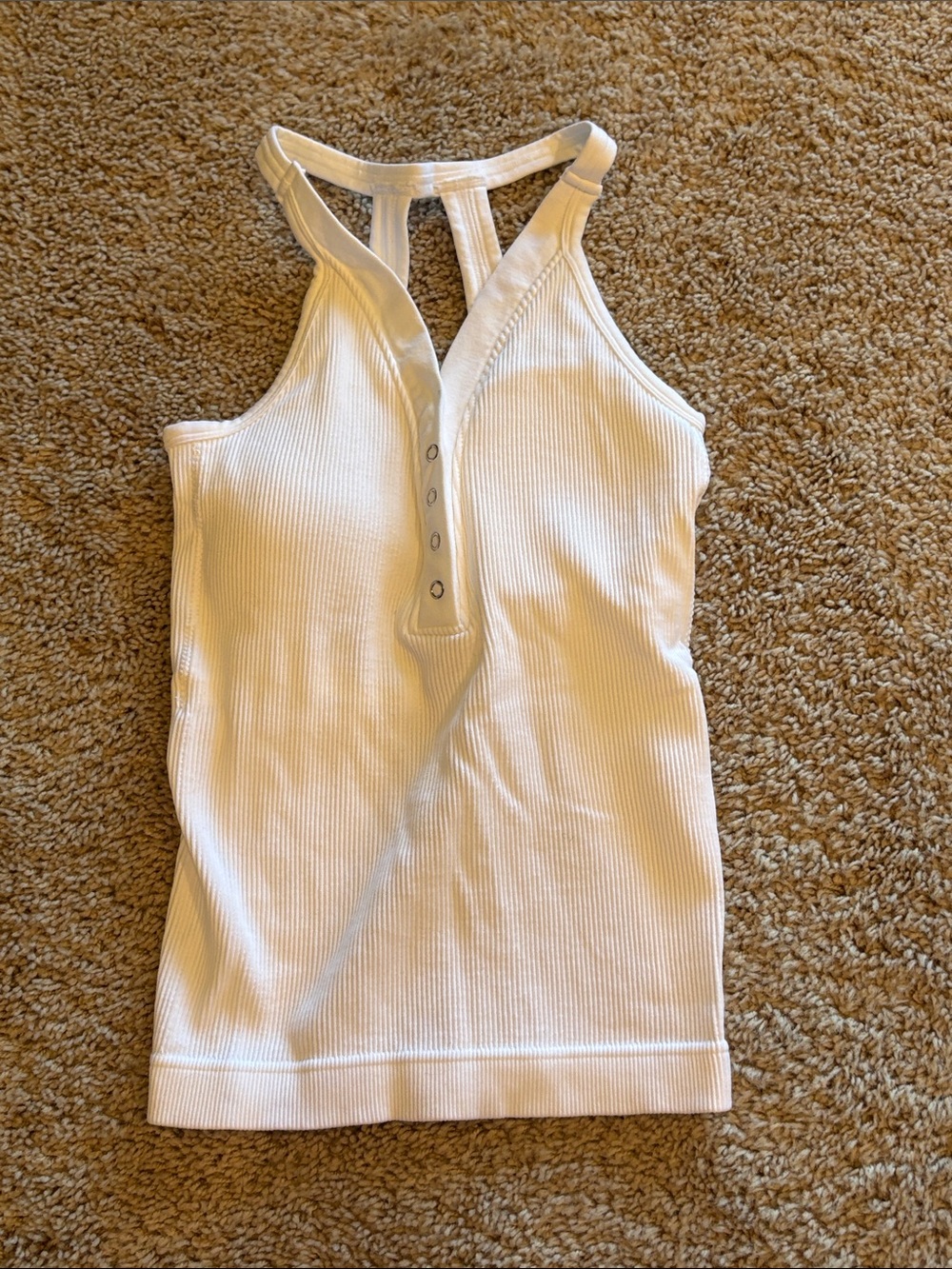 Women’s White Ribbed Tank Top